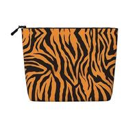 Orange Tiger Leopard (1) Patterned Women's Cosmetic Bag, Single Layer Toiletry Bag, Suitable for Daily Storage, Travel, and Business Trips.