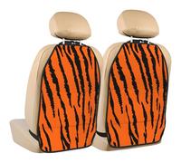Orange Tiger Leopard,2 Pack Car Seat Kick Mats Back Seat Protector Durable Back Seat Organiser