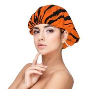 Orange Tiger Leopard,Adult's Satin Sleeping Cap - Women's Elastic Sleep Bonnet, Adjustable Overnight Hair Cover