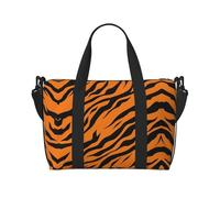 Orange Tiger Leopard Large Weekender Bag for Travel, Water-Resistant Duffle Bag, Print Adjustable Shoulder Strap,3-5 Day Overnight Bag for Men Women