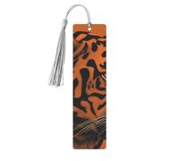 Orange Tiger Leopard Printed Metal Bookmarks S - Gray Lightweight Aluminium Book Marker for Books, Journals & Gifts, Ideal Book Lovers, Holiday Decor & Crafts