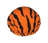 Orange Tiger Leopard Shower Cap,Women'S Shower Caps,Reusable Shower Hair Cap,Fits Most Head Sizes.