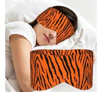 Orange Tiger Leopard, Sleep Mask for Home Travel, Full Eye Covers Light Blocking Eye Mask Sleep Eye and Ear Muffs