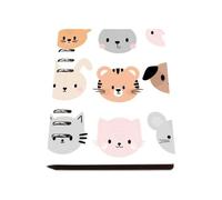 Orange Tiger Notebook A5, Pu Leather A5 Notebooks, Lined Paper Ring Binder Notebook 180Pages/90Sheets, Workbook for Office, Notepad for Work, College Supplies Women Man