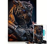 Orange Tiger Warrior Jigsaw Puzzles for Adults 1000 Pieces Strengthen Memory Family Bond Clean Edge Birthday Gift (38x26cm)