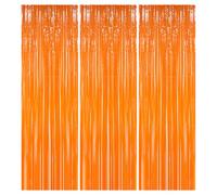 Orange Tinsel Curtains,Metallic Foil Curtain,Cat Birthday Thanksgiving Decorations,Foil Fringe Glitter,Fall Party Decorations Backdrop,Streamer Door Retirement Hanging Swirl Christmas Decorations