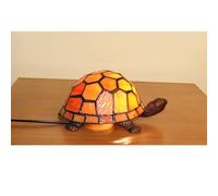 Orange Tortoise/Turtle Lamp, Accent Lamp,Bedroom Bedside Table Lamp,Handmade Stained Glass Night Light