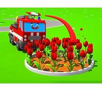 Orange Tractor and Monster Truck