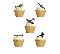 Orange Trading Dartmouth LTD 24 Classic Spitfire Plane Edible Wafer Paper Cake Toppers