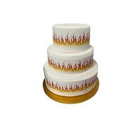 Orange Trading Dartmouth LTD A4 Edible Decor Icing FIRE Border Edible Cake Topper Decoration