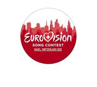 Orange Trading Dartmouth LTD A4 Edible Decor Icing Sheet Eurovision 2025 Basel, Switzerland 7-8" Circle Cake Topper Decoration - Great for larger cakes