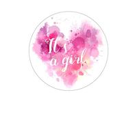Orange Trading Dartmouth LTD A4 Edible Decor Icing Sheet It's A Girl Baby Shower Themed 7-8" Circle Cake Topper Decoration - Great for larger cakes