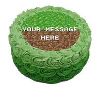 Orange Trading Dartmouth LTD A4 Edible Decor Icing Sheet PERSONALISED Gaming Pixelated Pixel Style 7.5" Circle Cake Topper Decoration - Great for larger cakes
