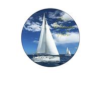 Orange Trading Dartmouth LTD A4 Edible Decor Icing Sheet PERSONALISED Sailing Boat Yacht 7-8" Circle Cake Topper Decoration - Great for larger cakes