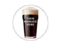 Orange Trading Dartmouth LTD Guinness Edible Decor Icing Sheet Personalised Pint of Guinness 7-8" Circle Cake Topper Decoration - Great for Larger Cakes