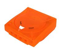 Orange Translucent Protective Shell for SEGA Dreamcast DC, Replacement Housing Shell with Top Bottom Controller Bracket and Modem, Shock Absorbing ABS Cover for Dreamcast