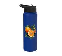 Orange Tree Branch Botanical Citrus Fruit Stainless Steel Insulated Water Bottle