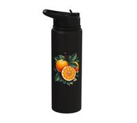 Orange Tree Branch Botanical Citrus Fruit Stainless Steel Insulated Water Bottle