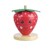 Orange Tree Strawberry Stacking Rings - Wooden Stacking Toys with Numbers 1-4 for 1 Year Olds - Montessori Educational Toys