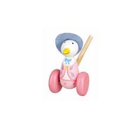 Orange Tree Toys Jemima Puddle Duck Push Along - Hand-Painted Wooden Baby Walker Toy, Non-Toxic, Beatrix Potter Classic