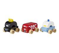 My First London Wooden Toy Cars - London Bus, Taxi, Police Car - Wooden Toys 1 Year Old and Toddler Toys - Fun Educational Small World Toys, Early Development & Activity Toys by Orange Tree Toys