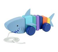 Shark Pull Along Toy - Animal Push and Pull Along Toys for 1 Year Olds, Toddler, Walker Wooden Toys - 1st Birthday Gifts for Baby Boys and Girls - Early Development & Activity Toys by Orange Tree Toys