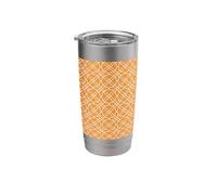 Orange Trellis Preppy Chinoiserie Trellis Pattern Stainless Steel Insulated Tumbler