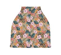 Orange Tropical Flowers Car Seat Covers for Babies Breathable Infant Car Seat Canopy Stretchy & Soft Breastfeeding Cover Shower Gifts