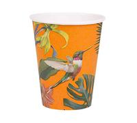 Orange Tropical Paper Party Cups | Home Recyclable, Eco-friendly | For Summer, Birthday, Picnic, Celebration, Fiesta, Hawaiian | Made by Talking Tables | Pack of 8 (330ml/12oz)