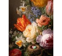 Orange Tulip Jigsaw Puzzles for Adults 700 Pieces, Adult jigsaw Puzzle 700 pieces Flower, Challenging Brainteaser with Alphabet Backing, Eco-friendly Dust-Free, Home Wall Decor Gift