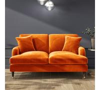Orange Velvet 2 Seater Sofa - Payton