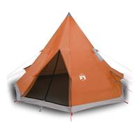 Camping Tent Tipi 4-Person Dome Lightweight Orange Waterproof vidaXL