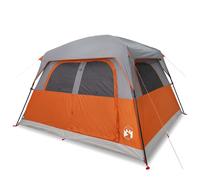 vidaXL Family Tent Cabin 6-Person Orange Waterproof UK