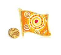 Orange Volume Mexico Totems Ancient Civilization Golden Metal Flag Lapel Pin Badge