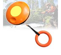 Orange Water Floating Rescue Disc with 131ft Auxiliary Line, Rubber Hand Ring, Symmetrical Grooved, Throwable Safety Equipment for Ice Emergencies, Swimming Facilities(2 Item)