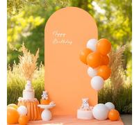 Orange Wedding Arch Wall Backdrop Round Arch Frame Cover 2-Sided Fit Backdrop Stand for Wedding Bridal Shower Engagement Jungle Birthday Decoration