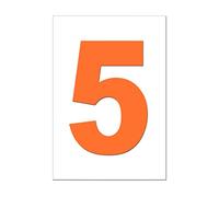 Orange Wheelie Bin Number 5 - Self Adhesive Waterproof Durable Vinyl Stickers - Digitally Cut to the sticker Shape - size 170mm (5)