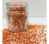 Orange & White 100s & 1000s Sugar Sprinkles Cupcake Decorations (50g)