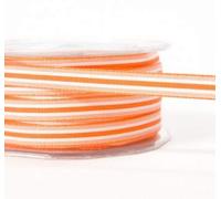 Orange & White 10mm Solid Stripe May Arts Ribbon on a 3m Length (N.B. This is a Cut from a roll)