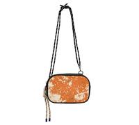 Orange White Mottled Retro Mini Crossbody Bag for Women Beauty with Adjustable Strap Nylon Small Crossbody Phone Bag Take a walk bolso manos libres para mujer