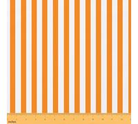 Orange White Stripes Craft Fabric No Stretch,Geometric Lines Soft Flannel Polyester,Stripes Classic Vertical Ideal for Quilting & Handmade Artwork,Classic Simple 1 Yard Pre-Cut,36" L x 59" W