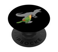 Orange-winged Parrot with T rex Shadow Bird Lovers PopSockets Adhesive PopGrip