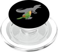 Orange-winged Parrot with T rex Shadow Bird Lovers PopSockets PopGrip for MagSafe