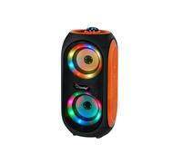 (Orange) Wireless Bluetooth Speaker 100W Double 4 inch Drivers FM Radio TF LED Light Sound Music Center Soundbar Outdoor Subwoofer