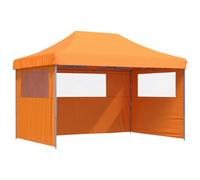 (orange, with 3 sidewalls) vidaXL Foldable Party Tent Pop-Up with 4 Sidewalls Patio Gazebo Canopy Shelter