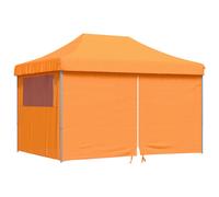 (orange, with 4 sidewalls) vidaXL Foldable Party Tent Pop-Up with 4 Sidewalls Patio Gazebo Canopy Shelter