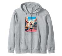 Orange Woman Sun Italy Market Joy Energy Citrus Zip Hoodie