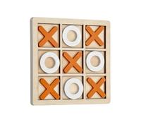 Orange Wooden Noughts & Crosses, Tic Tac Toe, 3 In a Row Family Game Set