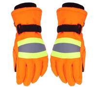 Orange Work Gloves - Winter Warm Weatherproof Gloves, Reflective Traffic Control Design, Strong Grip Protective Glove | Suitable for Men Women Outdoor Work, Construction Gardening Maintenance