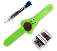 Orange Wrist Pin Cushion for Sewing, Snap Bracelet Wrist Bands Pincushion Organizer for Pins and Needles Include 80 Pearl Ballhead Pins and 18 Sewing Needles (CR008 Avocado)